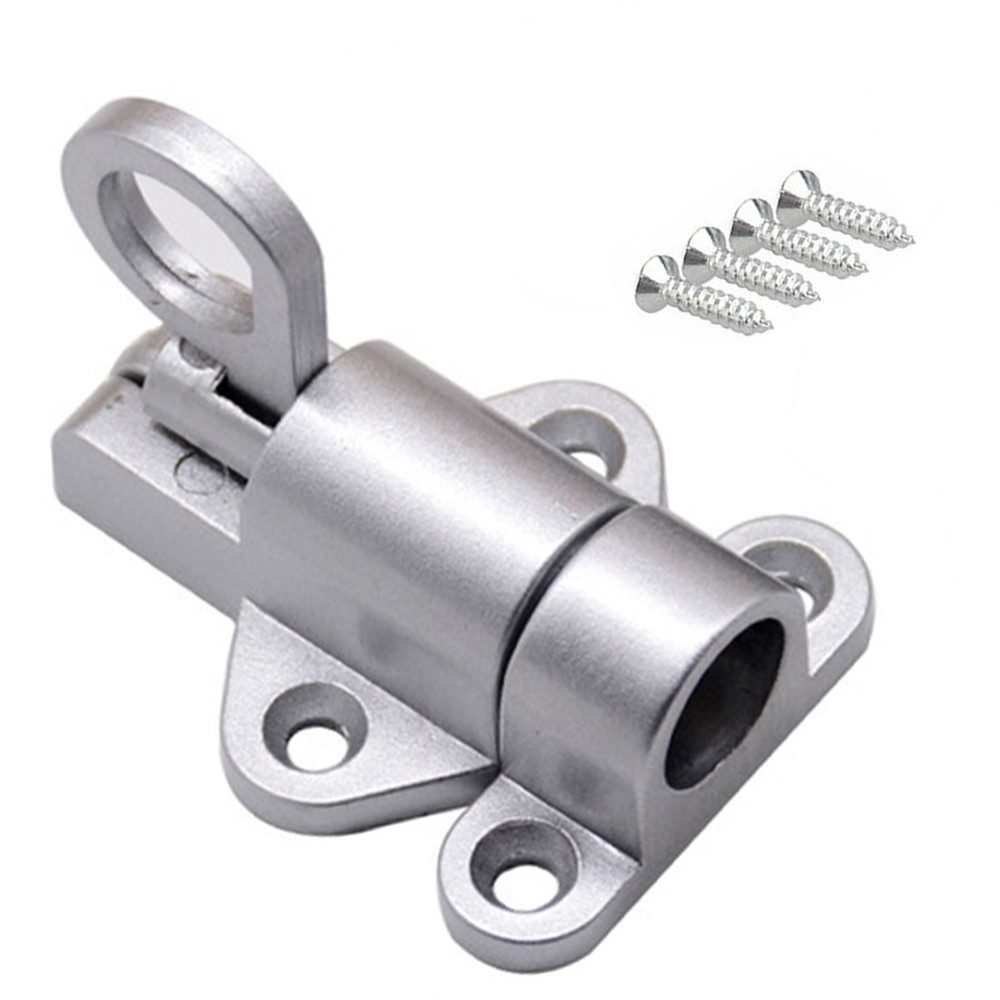 Silver Alloy Security Automatic Window Gate Lock Spring Bounce Door Bolt