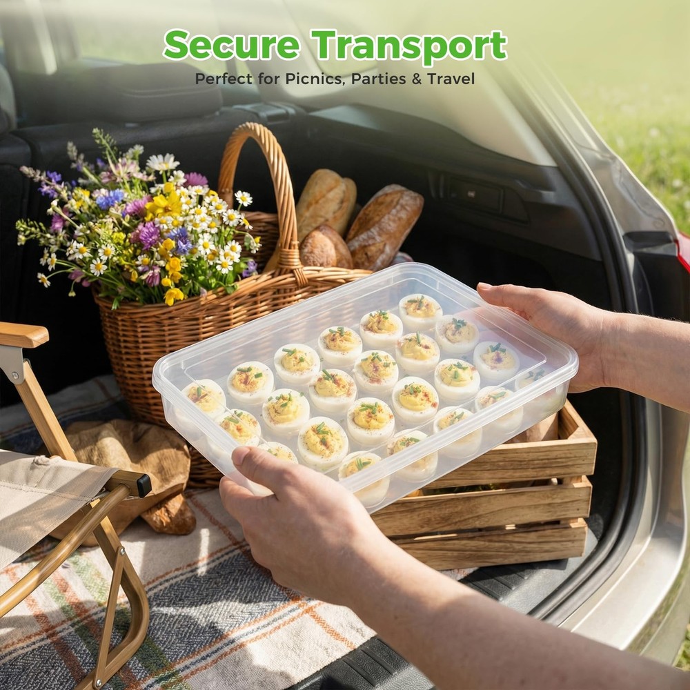 HANSGO Deviled Egg Containers with Lid, 24 Box, 24 Box