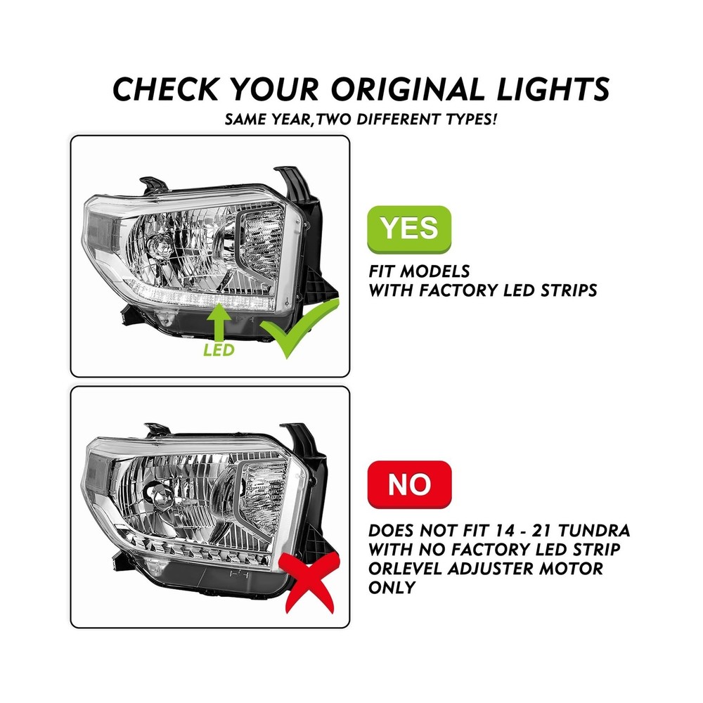 JSBOYAT Headlight Assembly Replacement for 2014 2015 2016 2017 2018 2019 2020...