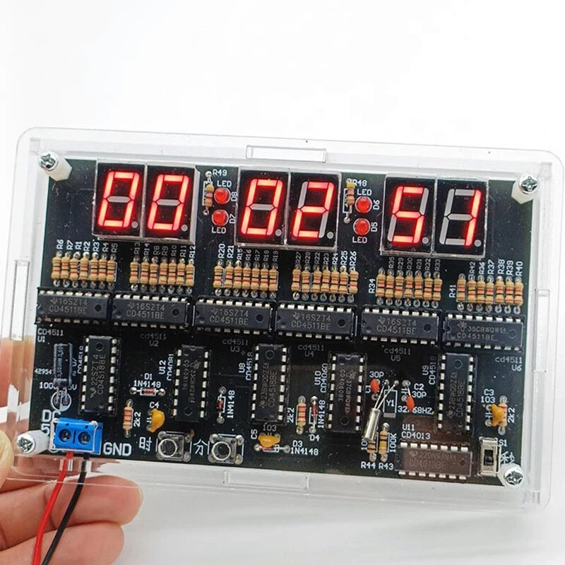 6-Digit DIY Clock Kit Soldering Practice 4.5–5.5V DC