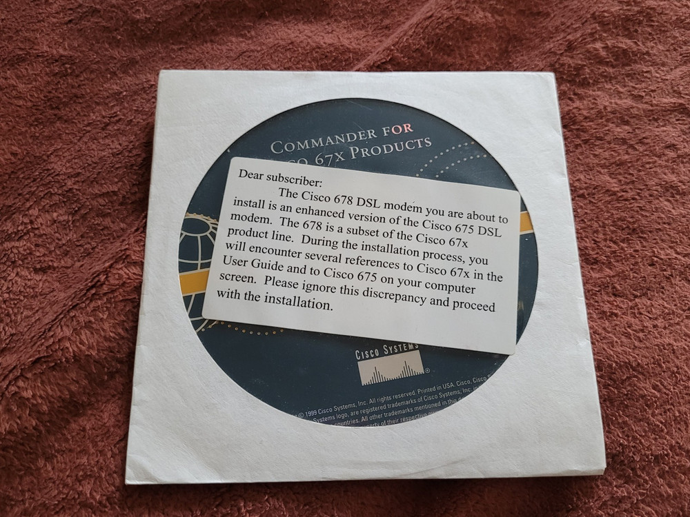 Commander for CIsco 678 DSL Modem Drivers Software CD-Rom