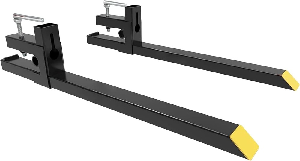 43" Clamp on Pallet Forks, 2000lbs Heavy Duty Quick Attach Bucket Fork