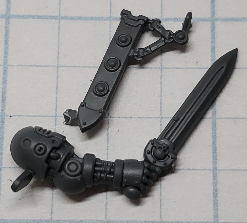 30K Space Marine Bits Mark III Command Squad Bionic Arm Power Sword Sheath