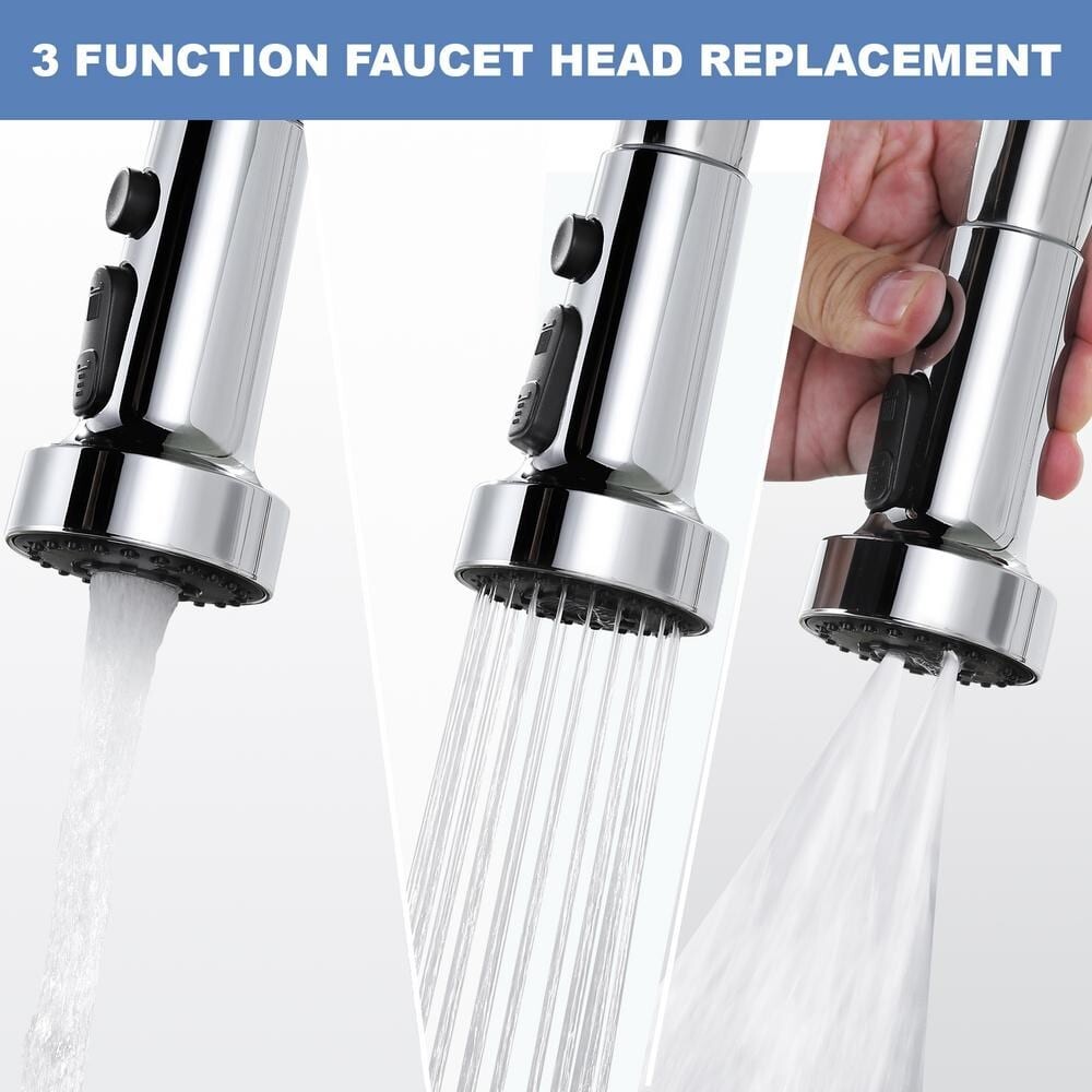 3-Function Kitchen Faucets Head Replacement with 9-Adapters