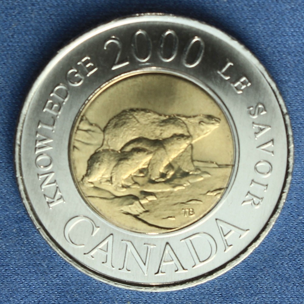 Canada 2000 Toonie 2$ from a Mint Roll - Special Knowledge Reverse