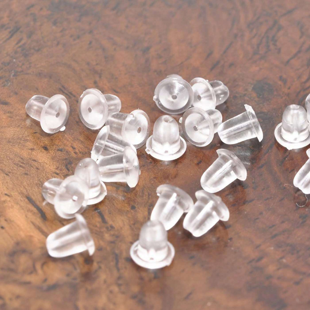 50PCS Earring Soft Backs Stoppers Replacement for Studs Or Secure Hook Earring