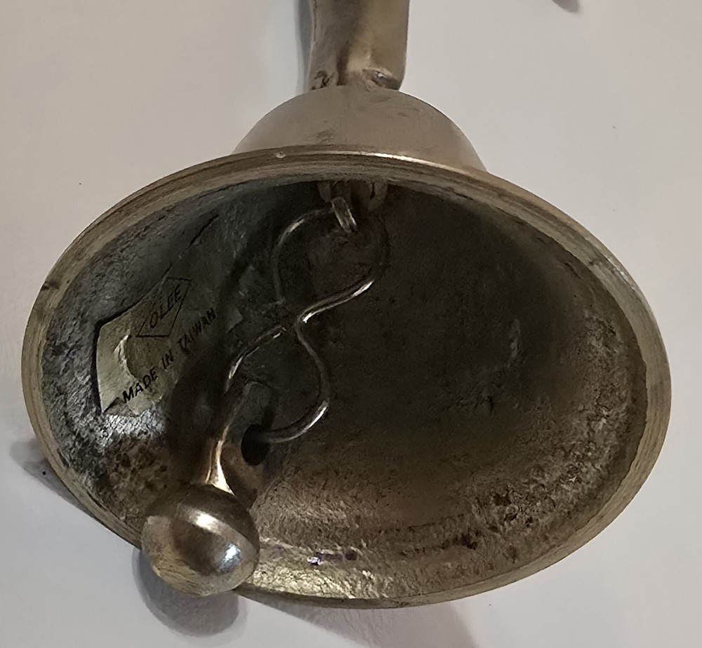 5" Vintage Solid Brass Golf Man Golfing Bell Minimalist Design