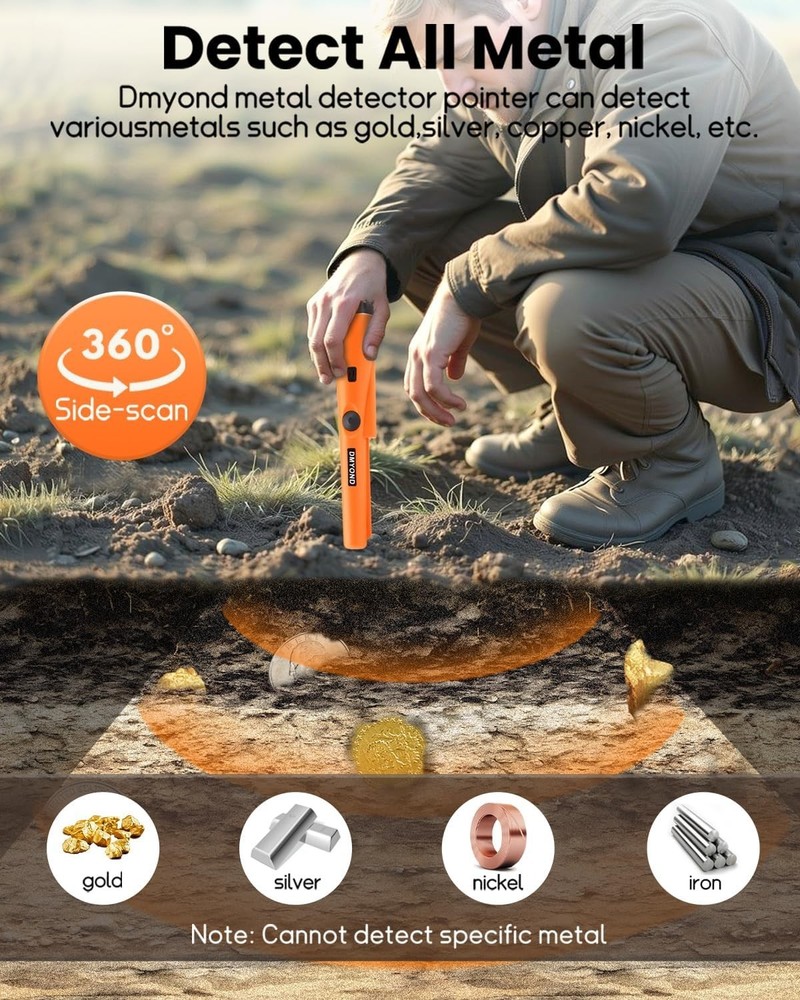 Portable Waterproof Handheld Pinpointer - High Sensitivity for Quick Detection