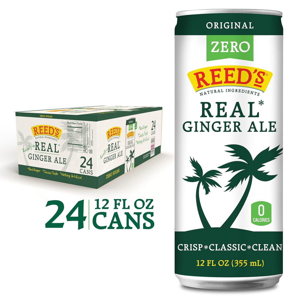 Zero Sugar Ginger Ale - Made with Pressed Organic Ginger - Zero Calories - 12Oz