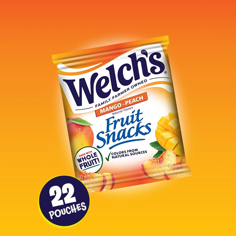 Welch's Fruit Snacks Mango-Peach Soft Fruit Snacks for Stocking Stuffers, .8 oz,