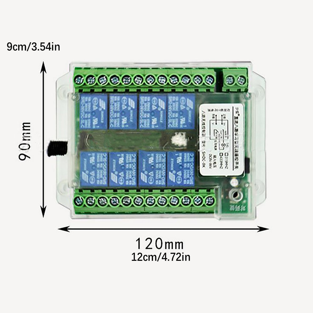 Simple Operation 8 Channel Wireless RF433MHz Remote Control Switch Relay Module