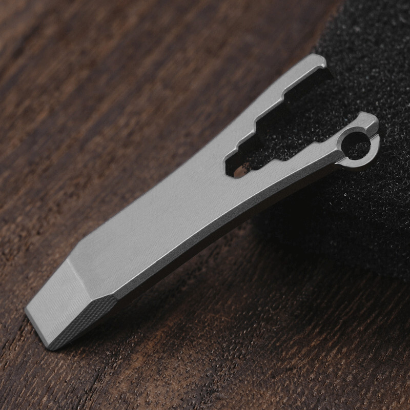 Mini Titanium Keychain Multi Tools Pry Bar EDC Crowbar Bottle Opener Wrench Tool