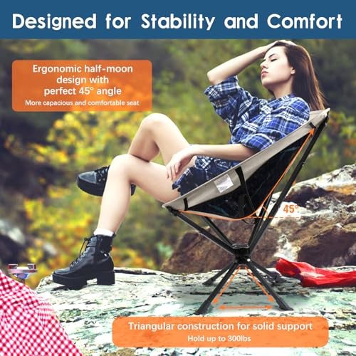 Portable Camping Chair 8 Seconds Quick Setup Folding Camping 1 Pack Khaki