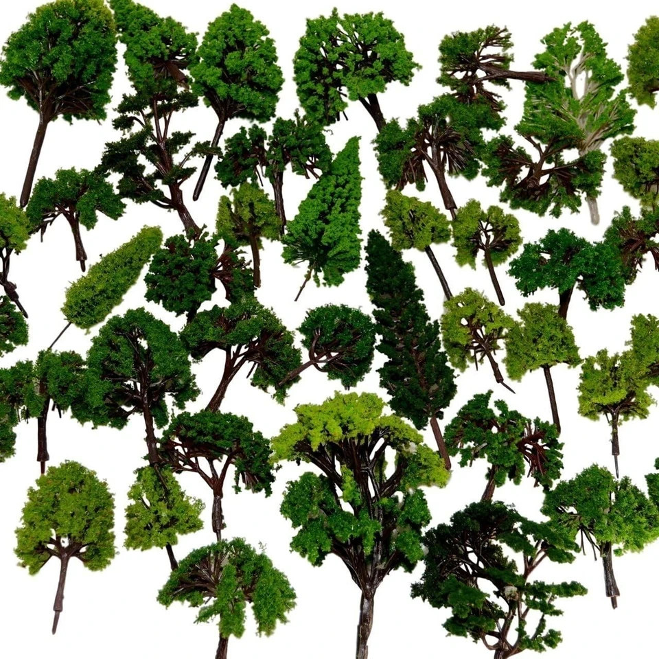 Diverse 32pc Model Trees Set - Perfect for Train and Architectural Scenery