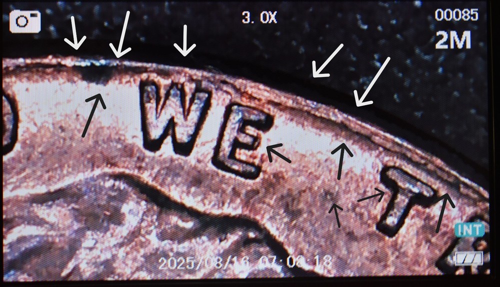 1960 D Lincoln Cent Penny MS Red Rainbow Multiple Error Die Cracks Coin