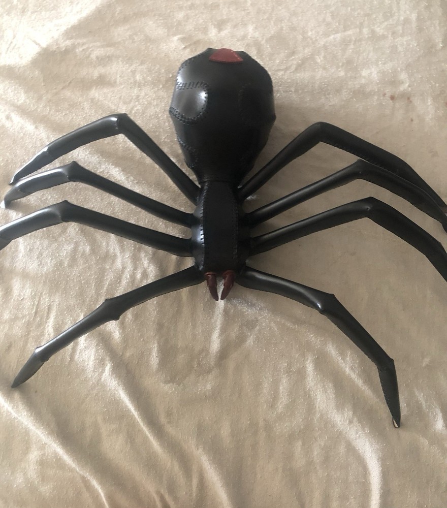 Leather Black Widow Spider, Handcrafted