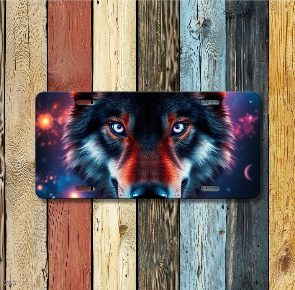 Hyperrealistic Wolf License Plate Name Plate Universal Fit Plate Unique Gift