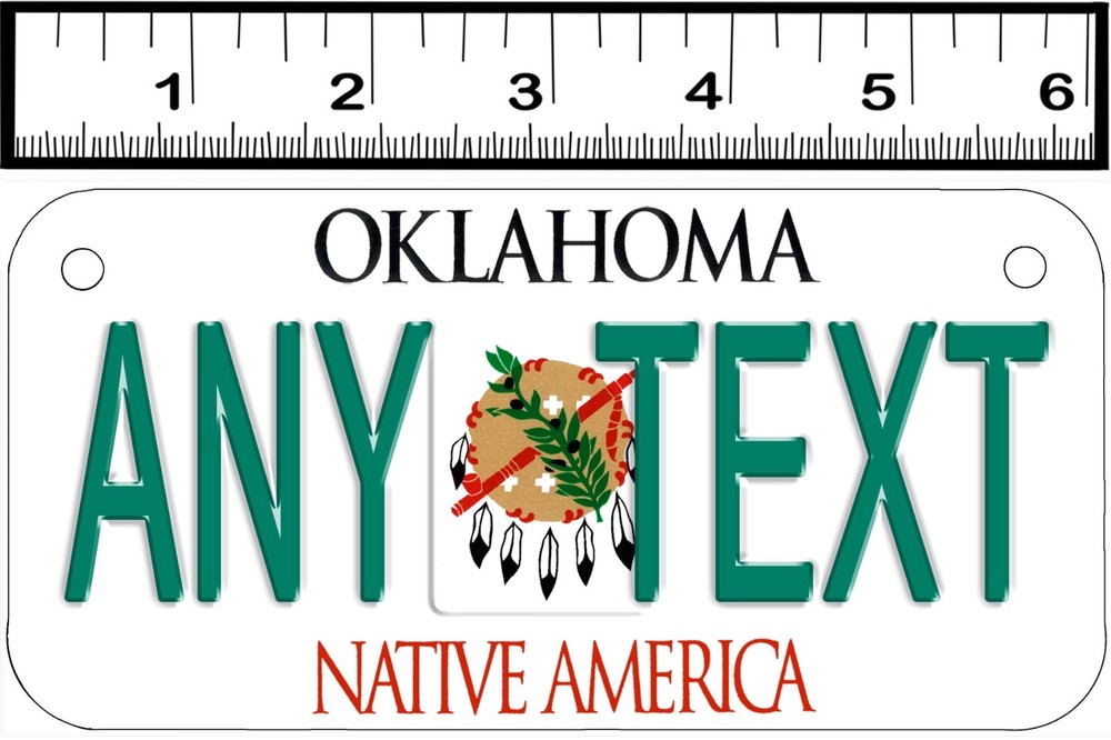 CUSTOM PERSONALIZED ALUMINUM 2 HOLE BICYCLE STATE LICENSE PLATE-OKLAHOMA