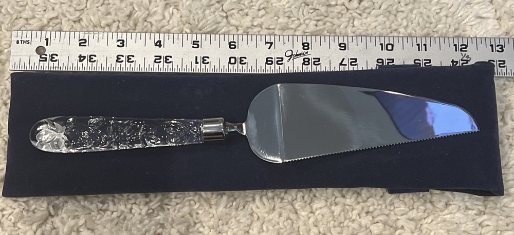 Princess House Stainless Crystal Handle Cake/Pie Server Case Wedding