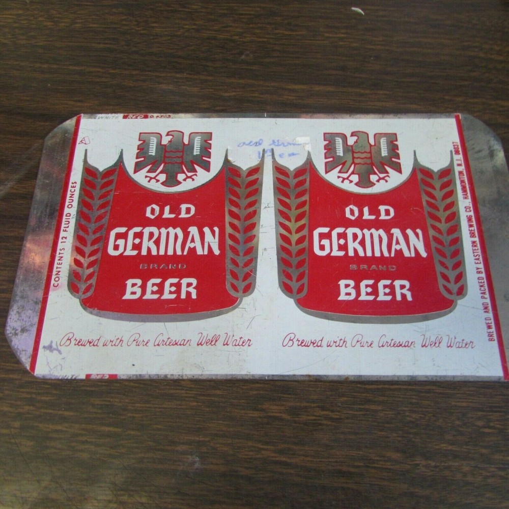 VINTAGE - OLD GERMAN - EASTERN   BREWING CO  12 OUNCE - UNROLLED CAN FLAT