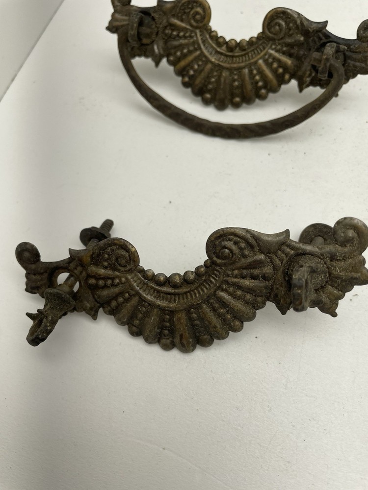 Vintage Brass Drawer Pull Lot Of 8
