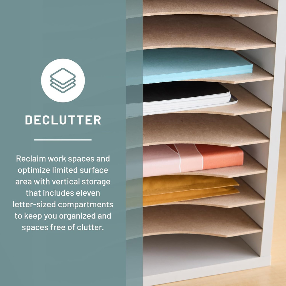 Vertical Literature Organizer, 11 Compartments, Office and Classroom Mailbox wit