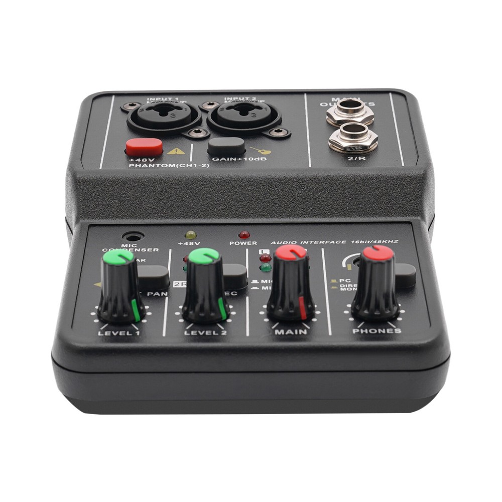 4Channel Mini Audio Mixer Bluetooth USB DJ Sound Mixing Console Amplifier Studio