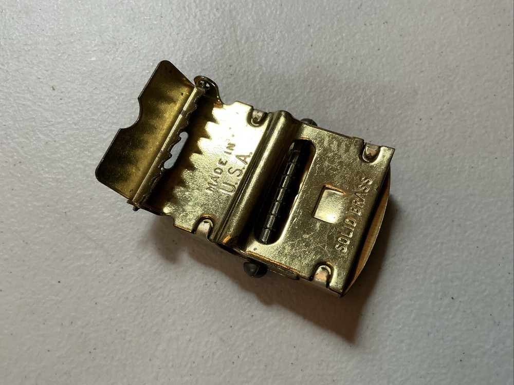 Vintage Merit USA Solid Brass Navy Belt Buckle