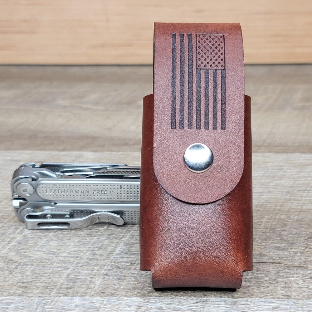 Leather Sheath Case Holster For Leatherman Wave Plus 4in Multitool *Made in USA*