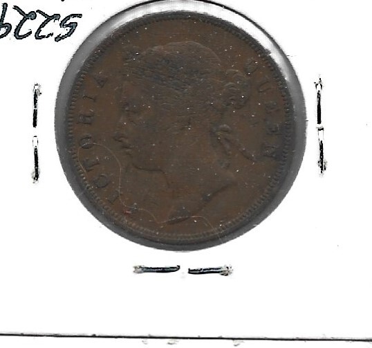 1845 Straits Settlements 1/2 cent Fine
