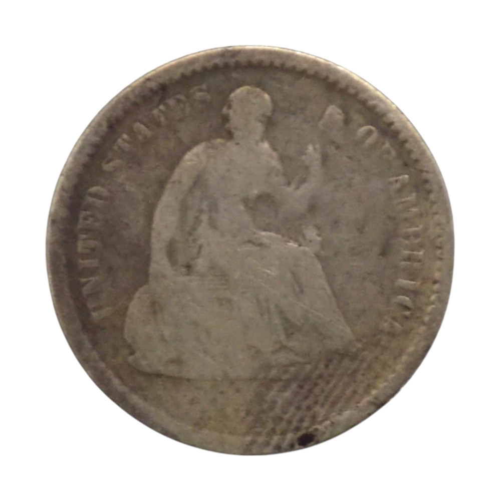 1860-O SEATED LIBERTY HALF DIME #6024
