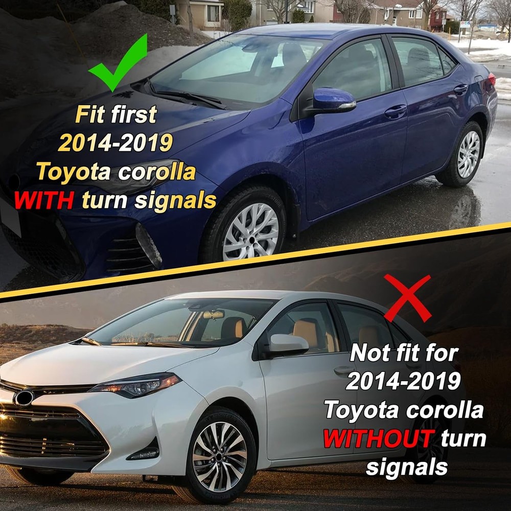 Left Driver Side Door Mirror Assembly Replace for 2014-2019 Toyota Corolla, with