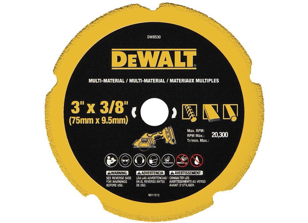 DeWalt DW8530 3" Diamond Multi Material Cut-Off Wheel