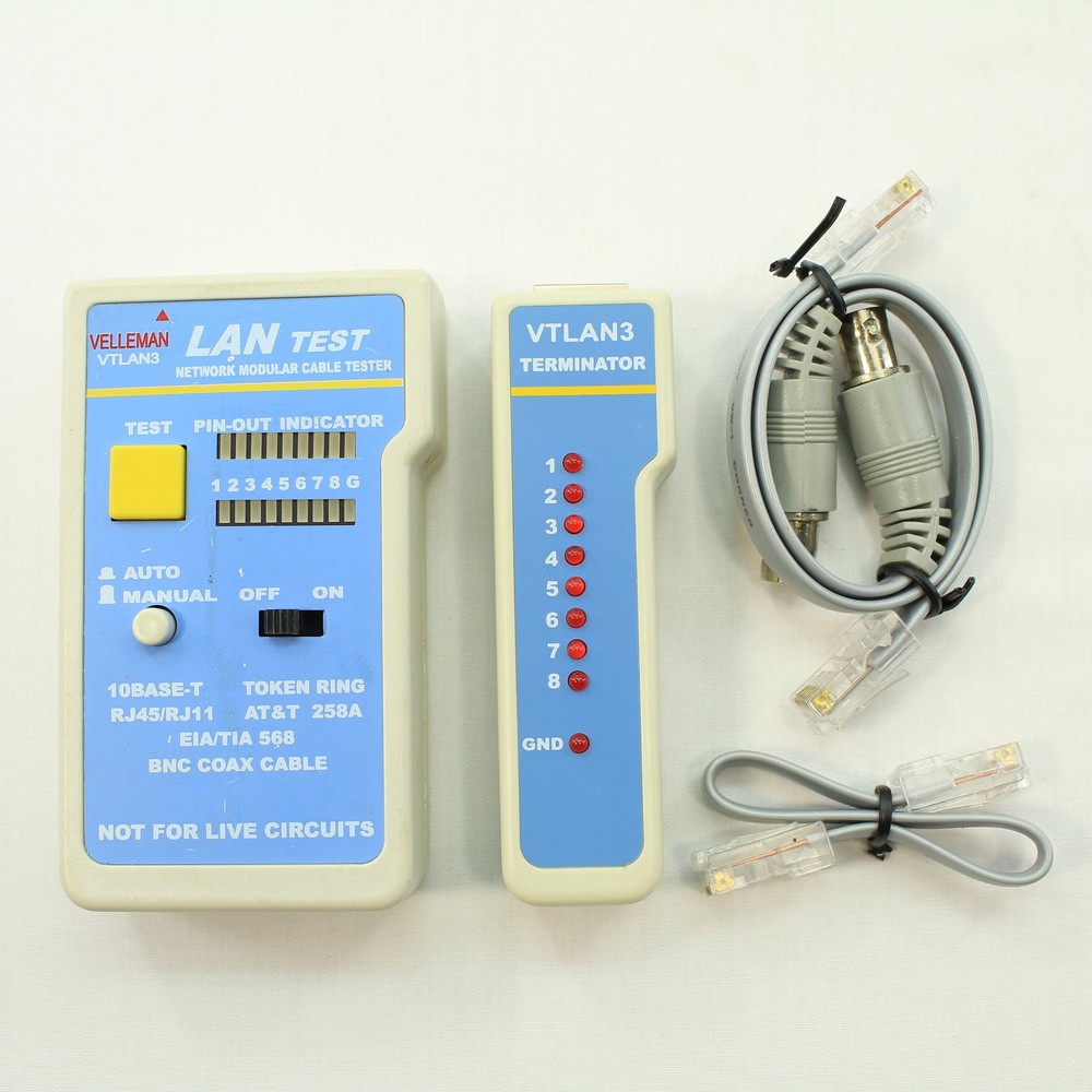 Velleman Network Modular Cable Tester W/ Terminator VTLAN3