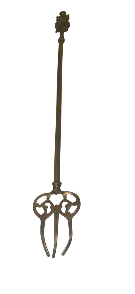 VINTAGE Devil Imp Demon BRASS TOASTING FORK Fireplace Campfire Tool MCM 17”
