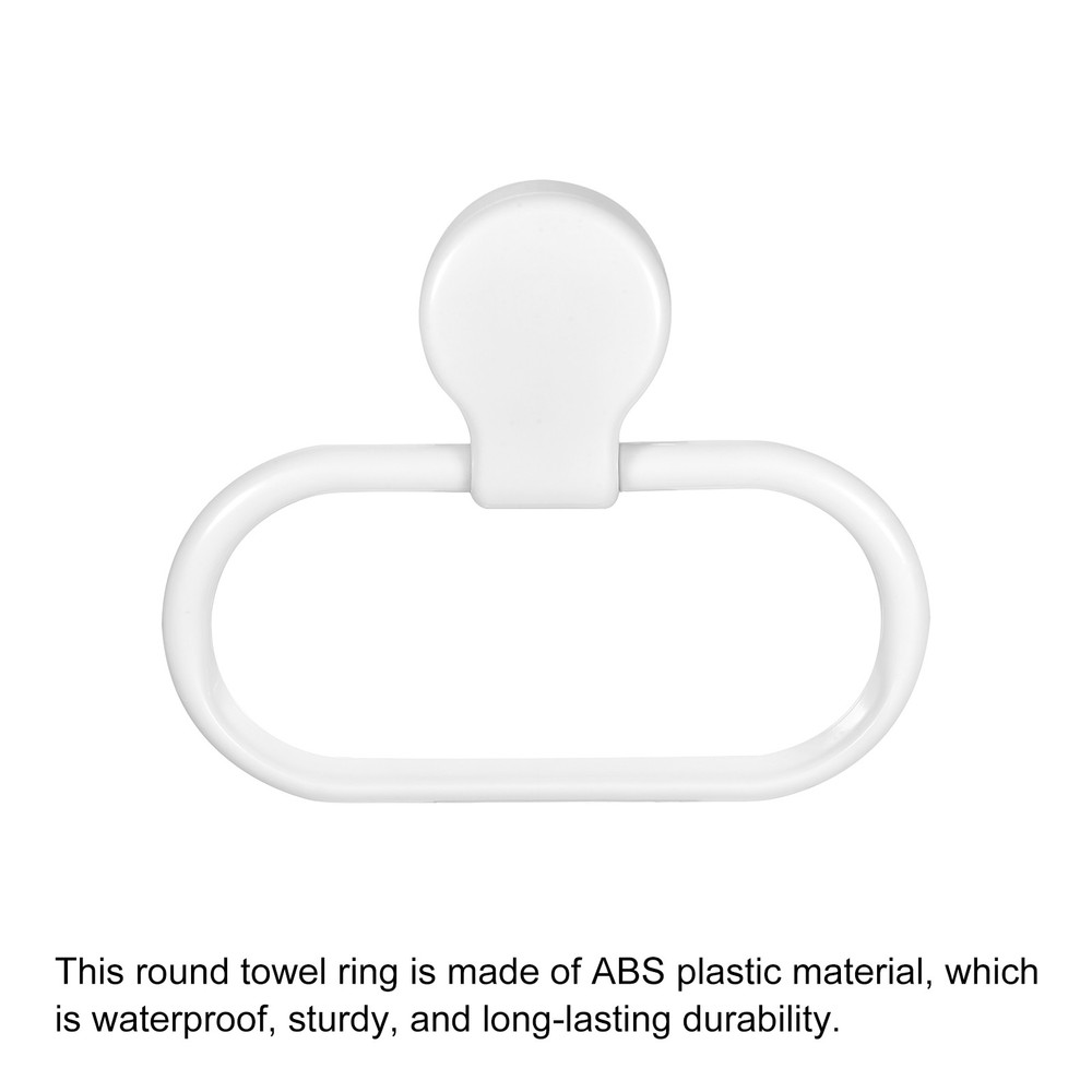 3 Pack Wall Mounted Oval Towel Ring Self-Adhesive for Bathroom White
