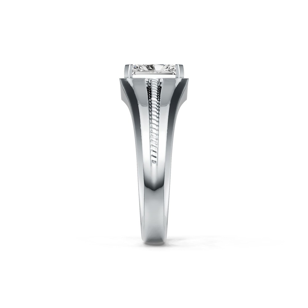 Sterling Silver Semi Mount Ring Setting Emerald OCT 8X6mm Men's Ring