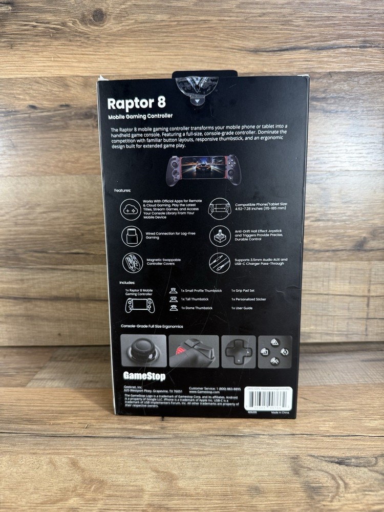 GameStop Raptor 8 - Mobile Gaming Controller for Android and iPhone (USB-C)