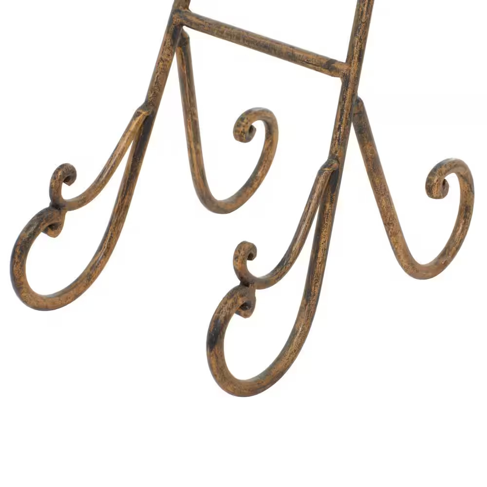 19 In. Gold Metal Scroll Tabletop Display Easel