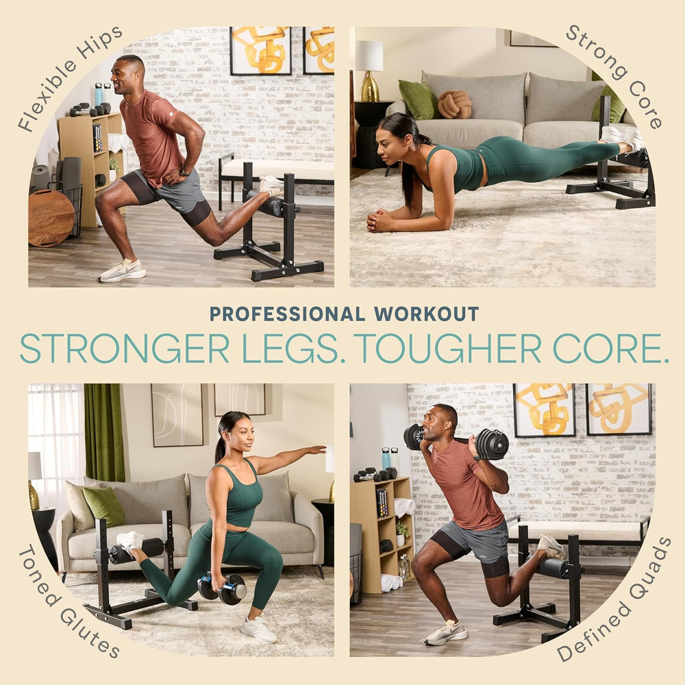 Bulgarian Split Squat Stand – Adjustable Single Leg Squat Roller Stand for Split