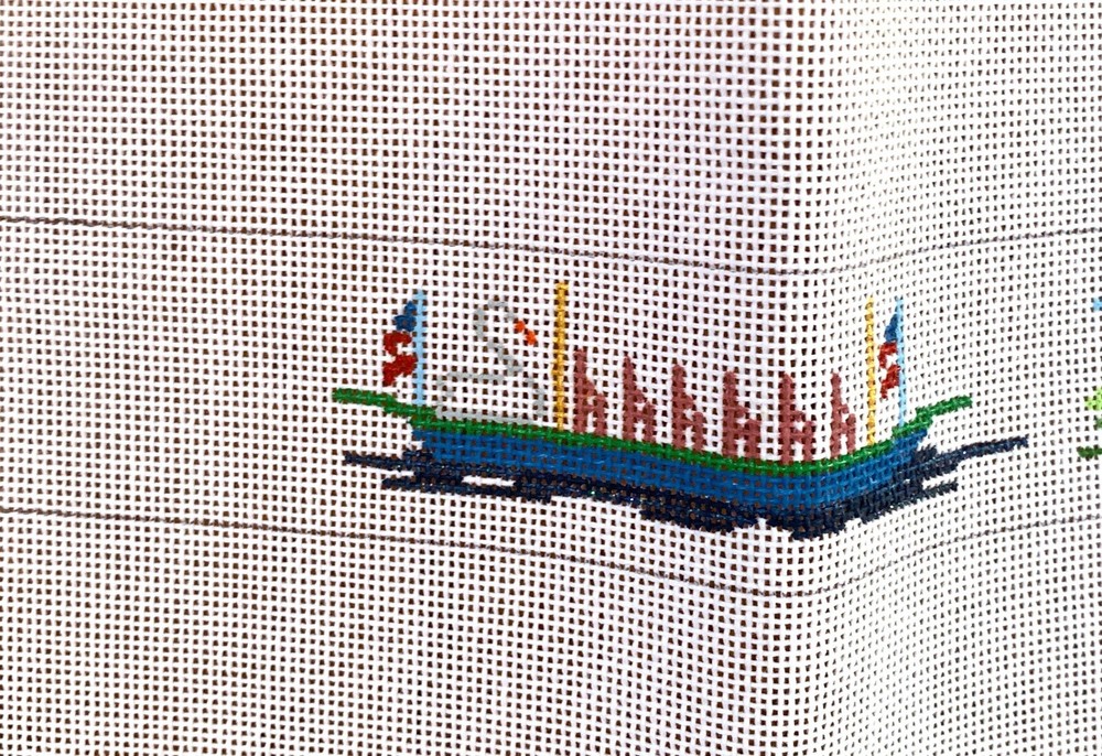Boston Back Bay Handpainted Needlepoint Belt Canvas X-41