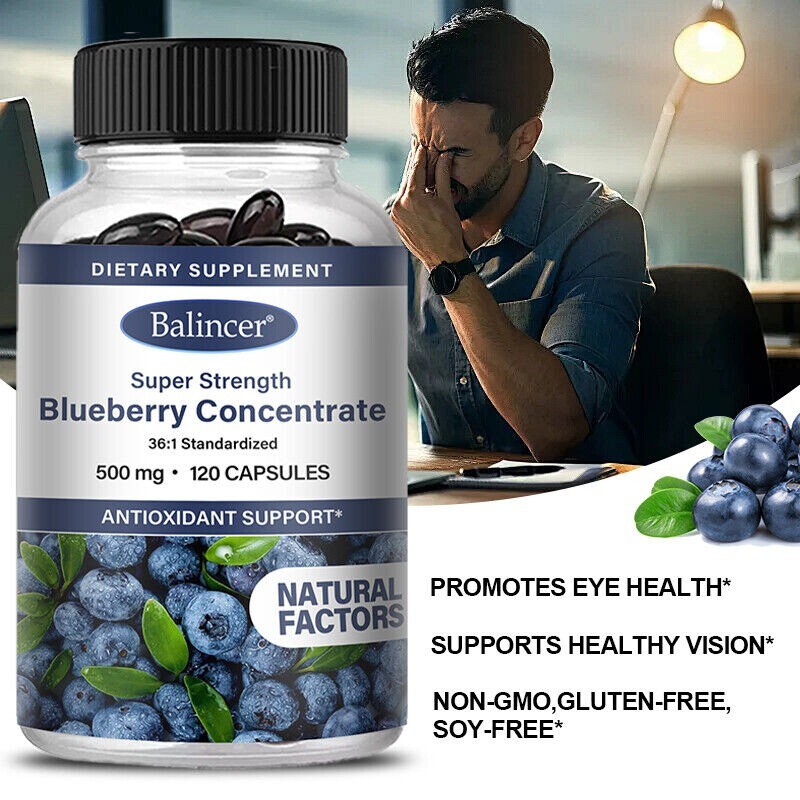 120 Capsule Extra Strong Blueberry Concentrate 36:1 enhances Visual Function