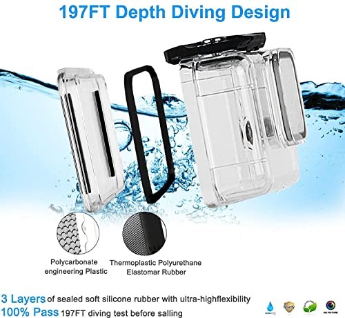 Carrying Protective Case Include 60M/196FT Underwater Waterproof Hero 13 Black