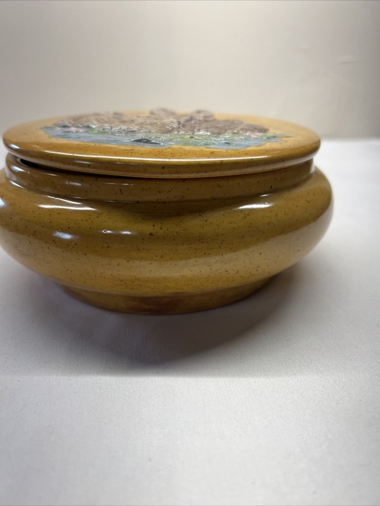 Ceramic Bunny Rabbit Trinket/ Candy Bowl