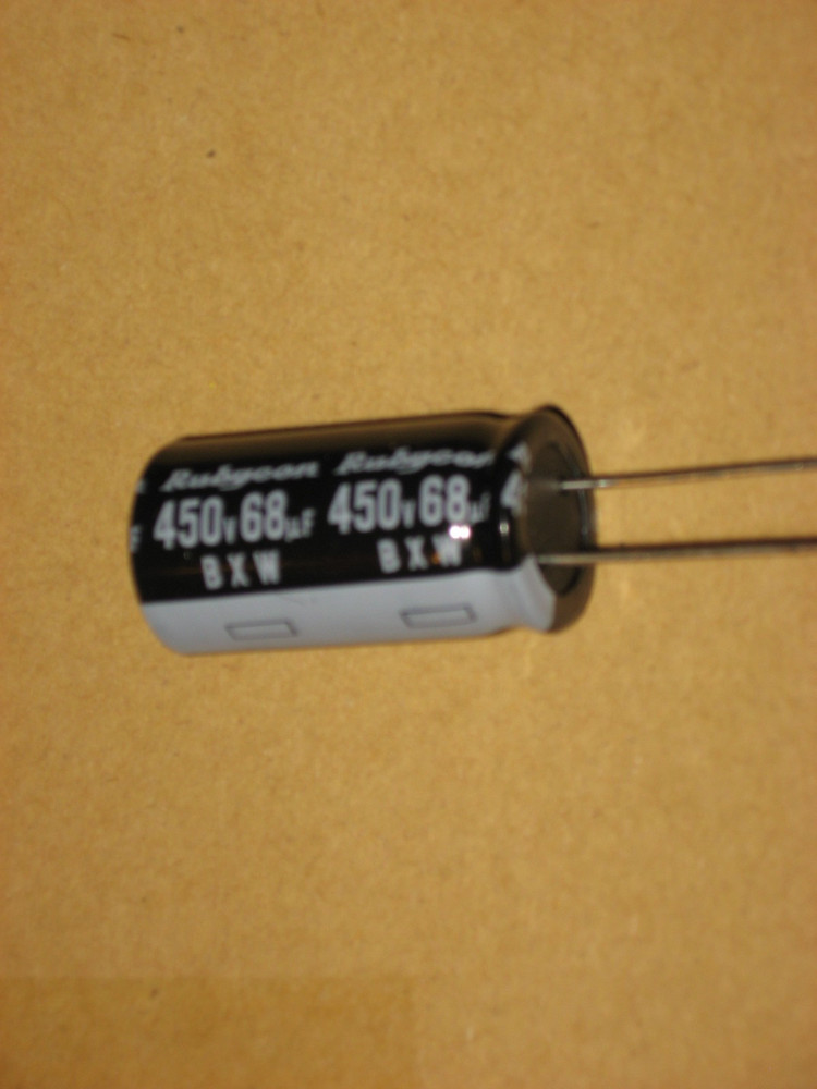 68uf 450 volt capacitor, new, Rubycon