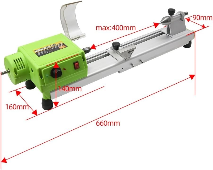 Compact Mini Wood Lathe with Variable Speed Control for DIY Woodworking