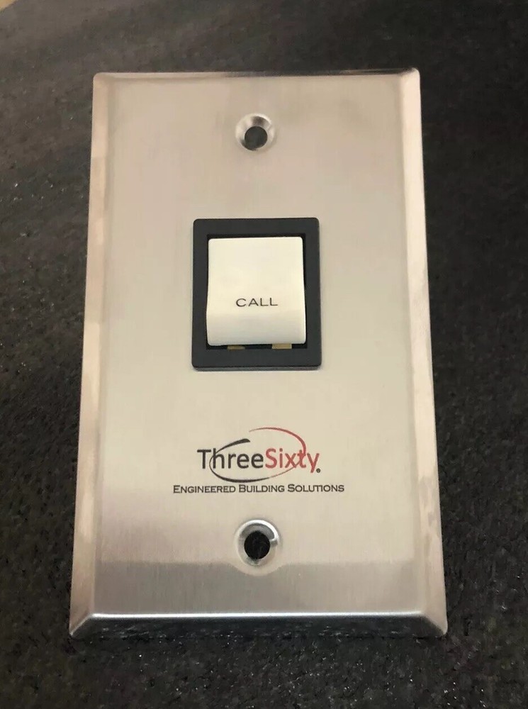 ThreeSixty Intercom Call Switch Single Gang Stainless Wall Plate Part # TQS2001