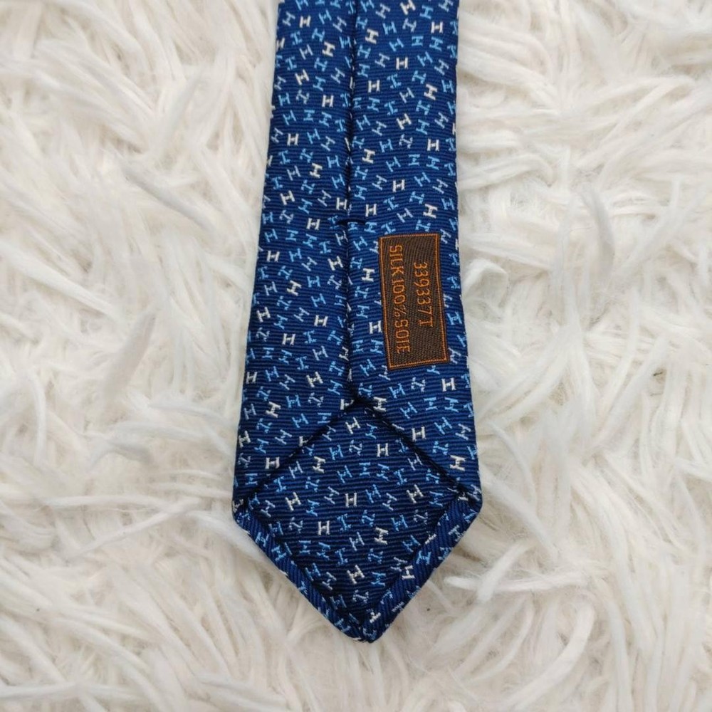 Hermes Silk Tie All Over Navy