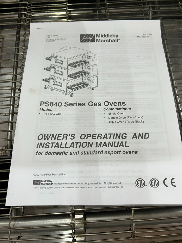 Middleby Marshall PS840G Double Stack Conveyor Oven 120,000 BTU Refurbished