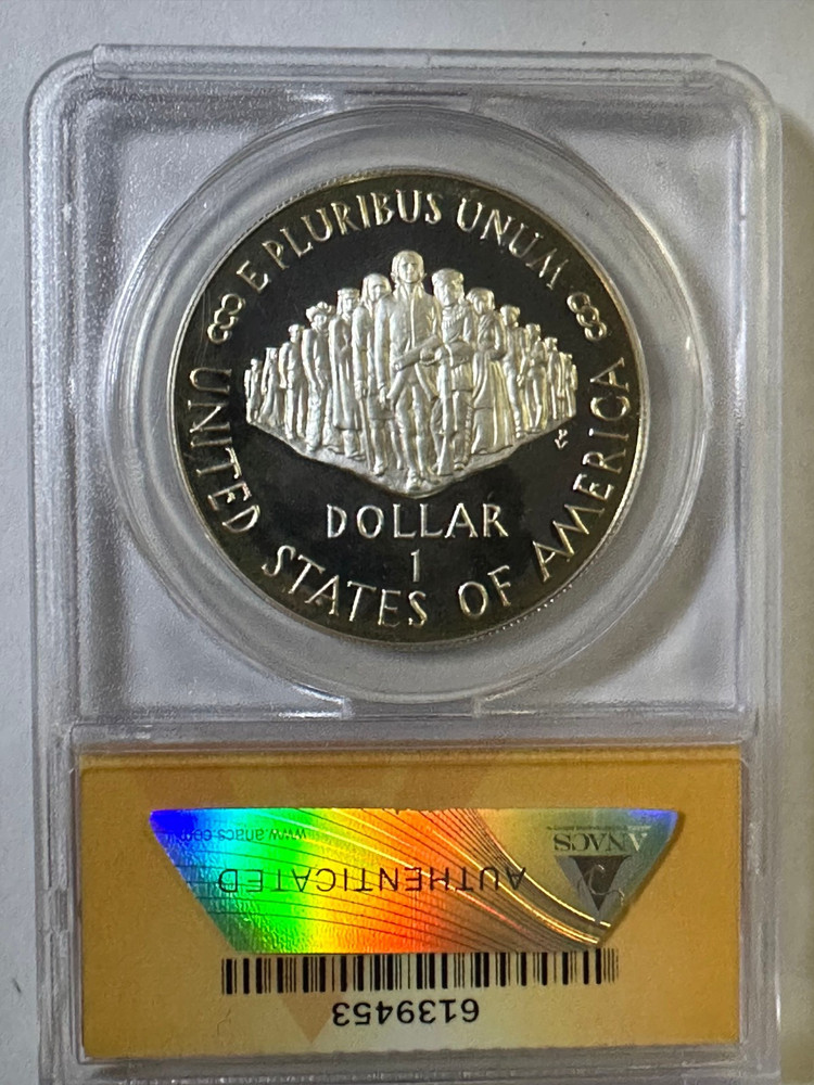 1987 S $1 Constitution (Silver)(Commemorative), ANACS PF68DCAM